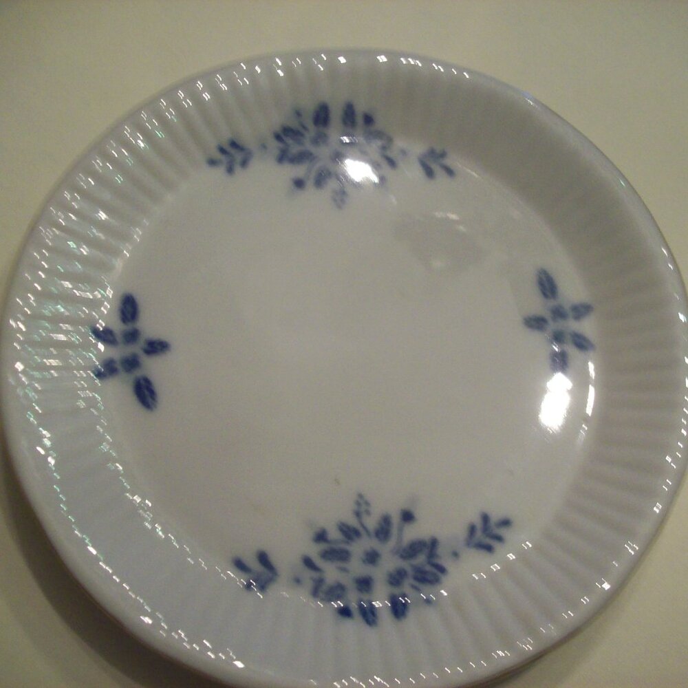 Vintage Small Ironstone Plate Blue and White- Trinket Dish-